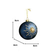 Set of 2 Navy Blue & Gold Glittered Starburst Baubles - 8cm