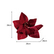 Set of 2 Dark Red Poinsettia Pick Decorations - 28cm