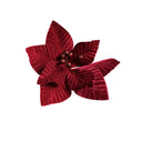 Set of 2 Dark Red Poinsettia Pick Decorations - 28cm