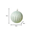 Set of 2 Icy Blue Glitter Striped Reeded Hanging Baubles - 8cm