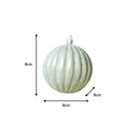 Set of 2 Icy Blue Glitter Striped Reeded Hanging Baubles - 8cm