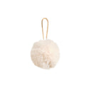 Set of 3 Small Cream Faux Fur Baubles - 7.5cm