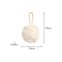 Set of 3 Small Cream Faux Fur Baubles - 7.5cm