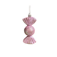 Set of 3 Pink Glitter Sweet Shaped Bauble Decorations - 11cm