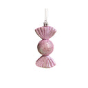 Set of 3 Pink Glitter Sweet Shaped Bauble Decorations - 11cm