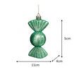 Set of 3 Sage Green Glitter Sweet Shaped Bauble Decorations - 11cm