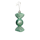 Set of 3 Sage Green Glitter Sweet Shaped Bauble Decorations - 11cm