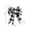Set of 2 Black & White Checked Bow Decorations - 17cm