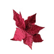 Set of 3 Burgundy Velvet Poinsettia Floral Tree Decorative Picks - 22cm