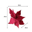 Set of 3 Burgundy Velvet Poinsettia Floral Tree Decorative Picks - 22cm