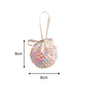 Set of 3 Mutlicoloured Pastel Beads Bauble - 8cm