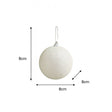 Set of 3 White Beaded Baubles - 8cm