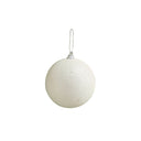 Set of 3 White Beaded Baubles - 8cm
