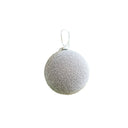 Set of 3 Silver Grey Beaded Baubles - 8cm