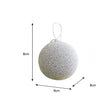 Set of 3 Silver Grey Beaded Baubles - 8cm