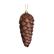 Set of 2 Tan Glittered Pinecone Bauble Decoration - 12cm