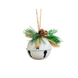 Set of 2 White Bell Hanging Decoration with Foliage 8cm