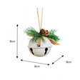 Set of 2 White Bell Hanging Decoration with Foliage 8cm
