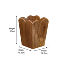 Mango Wood Scalloped Edge Waste Paper Bin