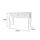 Large White 3 Drawer Console/Dressing Table - Victoria Range