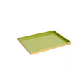 Large Rectangle Olive Green Enamel Metal Tray