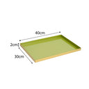 Large Rectangle Olive Green Enamel Metal Tray