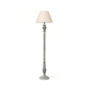 Rustic Grey Floor Lamp with Linen Shade