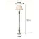 Rustic Grey Floor Lamp with Linen Shade