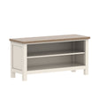 Large Cream & Wooden Shoe Rack / Hallway Bench - 100cm