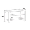 Large Cream & Wooden Shoe Rack / Hallway Bench - 100cm
