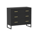 Black 3 Drawer Chest Of Drawers - Luna Black Range