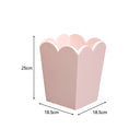 Pink Wooden Scalloped Edge Waste Paper Bin