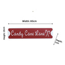 Red and White Candy Cane Lane Decorative Sign