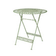 Green Oval Table and Two Chairs Bistro Set