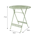 Green Oval Table and Two Chairs Bistro Set