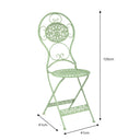 Green Oval Table and Two Chairs Bistro Set