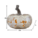 White and Orange Leaf Pattern Pumpkin Ornament