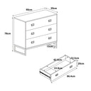 Large 3 Drawer Chest of Drawers - Elle Black Stone Range