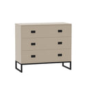 Large 3 Drawer Chest of Drawers - Elle Black Stone Range
