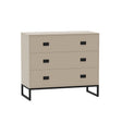 Large 3 Drawer Chest of Drawers and Pair of Bedside Tables - Elle Black Stone Range