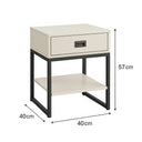 Large 3 Drawer Chest of Drawers and Pair of Bedside Tables - Elle Black Stone Range