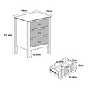 3 Drawer Bedside Table - Hales Pale Wood Range