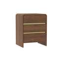 Walnut Brown 3 Drawer Bedside Table - Meridian Walnut Range