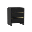 Black 3 Drawer Bedside Table - Meridian Black Range