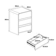 Black 3 Drawer Bedside Table - Meridian Black Range