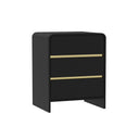 Pair of Black 3 Drawer Bedside Tables - Meridian Black Range