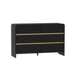 Black 6 Drawer Chest of Drawers - Meridian Black Range
