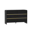 Black Chest of Drawers and Pair of 3 Drawer Bedside Tables - Meridian Black Range