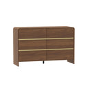 Walnut Brown Chest of Drawers and Pair of 3 Drawer Bedside Tables - Meridian Walnut Brown Range