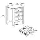 Pair of 3 Drawer Bedside Tables - Rowley White Range